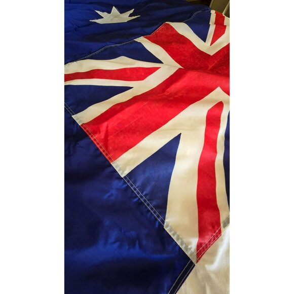 Vintage Australia Flag 48x70" Stitched Cotton Nylon Blend Appliqué Stars Brass G - Picture 7 of 12